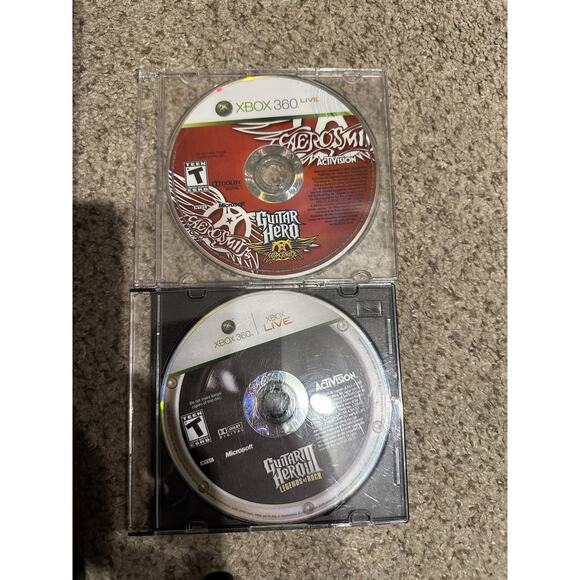 Xbox 360 Guitar Hero World Tour Sunburst Wireless w/ 2 Games Aerosmith GH3 - Picture 4 of 11